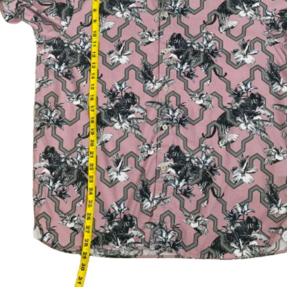 Ted Baker London Men's Stefan Tiger Mash Up Slim Fit Short Sleeve Shirt 6/XXL - Picture 9 of 10